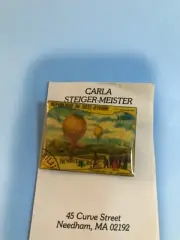 VINTAGE CARLA STEIGER-MEISTER HOT AIR BALLONS ART POSTAGE BROOCH PIN