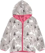 [Caihoyu] Girls Sherpa Lined Hoodie Baby Zip Up Hoodie Children Coats For Toddler Girls