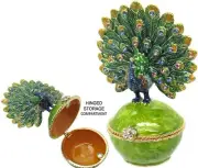 Peacock Jeweled Trinket Box with Austrian Crystals, #3