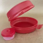 Tupperware Round Sandwich Bagel Keeper w/ Smidget Red NOS