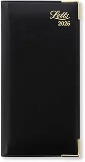 Letts of London Lexicon Slim vertical (landscape) week to view with appointments 2025 diary - black