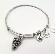 New Alex And Ani Russian Silver Grapes Expandable Bangle Bracelet