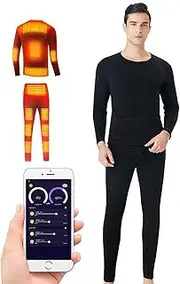 [scosao] Heated Underwear for Men Women Rechargeable USB Thermal Underwear Set, with APP Temperature Adjustment