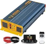 MWXNE 3000W Pure Sine Wave Power Inverter 12V DC to 230V AC Converter with 2X AC Outlets & 4 USB Ports LCD Display Wireless Remote Controller for Vehicles,RV,Truck,Home,Off-Grid Solar System