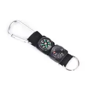 Compass Thermometer Outdoor Hiking Tactical Survival Carabiner Key Ring