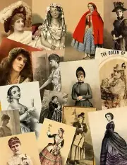 25+ pc Antique Ladies & Fashion Vintage Style Ephemera for Junk Journal etc