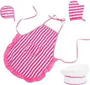 HANABASS 1Set Chef Costume Set Checkered Apron Hat for Baking Supplies for Cooking Role Activities