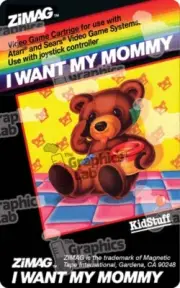 Replacement Game Cartridge Label - ZiMAG - I Want My Mommy for Atari 2600