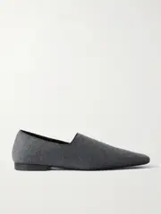 [TOTEME] TOTEME - The Piped Wool And Cashmere-blend Felt Loafers - Gray - IT38 IT 38 Gray
