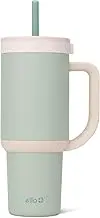 Ello Oasis 30 oz Tumbler with Handle & Retracting Straw | Reusable Insulated Stainless Steel Cup 100% Leakproof, Gifts for Teens Women Men | Keeps Cold for 20 Hours, Cup Holder Friendly, Pistachio