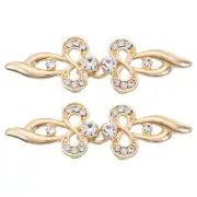Cloak Clasp, 2 Pairs Sew on Fasteners Hooks and Eyes Clasps(Gold Tone)