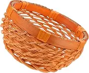 Woven Storage Basket for Snacks and Breads Vintage Rattan Organizer Tabletop Sundries Holder Decor Practical Fruit and Snack Storage