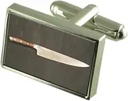 [Select Gifts] Chef Knife Cufflinks Crystal Tie Clip Bar Box Set Engraved