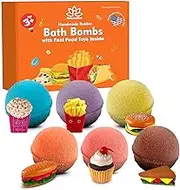 Bath Bombs For Kids with Surprise Inside Fast Food Toys - Natural and SAFE Bath Bombs Gift Set for Girls & Boys - Multicolored Organic Bubble Bath - Made in USA