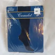 Vintage Camelot Fashion Collection Pantyhose Petite/medium Navy Luxury Sheer Leg