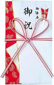 Maruai Ki-595R Congratulatory Bag, for Celebrations, Longevity, Wedding Anniversary, Flower Knot, Red and White, 1 Piece