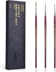 Kolinsky Sable Miniature Paint Brushes Professional Detail Paint Brushes, Golden