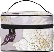[RLDOBOFE] Toiletry Bag for Women Men Dopp Kit Travel Makeup Bag Make Up Organizers Cosmetic Bag Yellow Pumpkin Pattern Hanging Toiletry Bag Shaving Bag with Large Capacity for Travel, Romantic Flower