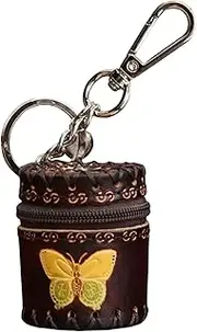 [WDEY] Handmade Mini Leather Bucket Bag Pendant Jewelry Box Jewelry Classification Storage Box Change Storage Bag Personalized Bag Pendant(Brown)