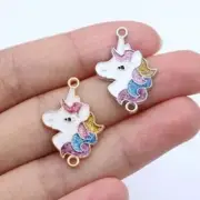 10Pcs Unicorn Charm Connector Colorful Animal Charms Jewelry Making Connectors