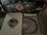 Mikasa Glass 15” Chip-and-Dip Vegetable Fruit Platter Serving Dish