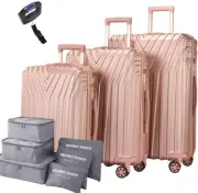 Bosnite Luggage & Travel Gear Suitcase Set - 3-Piece Hard Shell with Stylish ...