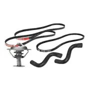 Gates Thermostat Radiator Hose Drive Belt Kit for Mitsubishi Triton MK 3.0L K76T
