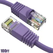 100FT Cat6 RJ45 Network LAN Ethernet UTP Snagless Patch Cable Pure Copper Purple