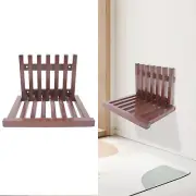 Entryway Folding Chair Wall Mounted Wood Bath Seat Walnut Shower Chair Bath Seat