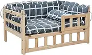 Dog Bed Wooden Dog Bed Elevated Pet Bed with Removable Washable Mattress Portable Raised Pet Cot Dog Kennel for Small Medium Large Dogs pet Bed