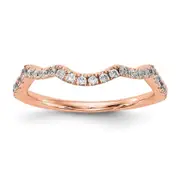 14K Rose Gold Real Diamond Wedding Band