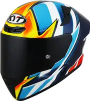 KYT TT-Course Tati Replica Helmet, blue-yellow, Size XL for Men Blue Yellow