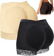 [Comebachome] Butt Pads Shapewear Tummy Control, 2Pcs Seamless Butt Lifter Panties, Padded Enhancer Underwear Women Hip Shaper, Pads Shapewear, Lifter Panties