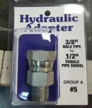 Hydraulic Adapter, 3/8” MALE PIPE X 1/2” FEMALE PIPE SWIVEL