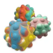 Fidget Pop It Ball Popper Stress Ball Pack With 3 Push Silicone Ball