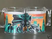 DC Comics BATMAN - Gotham City Plastic Mugs, New (Set of 2)