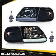 Smoke LED Tube Headlights & Corner Parking Lights Fit For F150 97-04 Expedition (for: Ford)