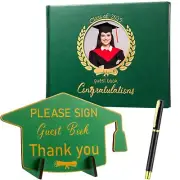Pasimy Leather Graduation Guest Book with Grad Stand and Signature Pen Guest ...
