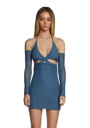 [Poster Grl] Slate I'm A Catch Cutout Mini Dress