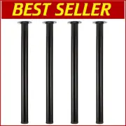 Set of 4 Modern Black Adjustable Desk Legs - 28 Inch Height for Versatile Use