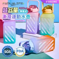 在飛比找PChome24h購物優惠-【FL 生活+】超容量彈蓋式漸層運動水壺-2000ml(A-