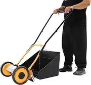 GMSLuu 14" Manual Lawn Mower,Height Adjustable,2-in-1 Function Self-propelled Cylinder Lawnmower for Lawn Mowing in Villas, Parks, Gardens.