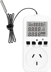 Digital Thermostat Plug Socket Reptile Temperature Controller Outlet Plug 240V 10A Heating Cooling Control for Incubator Brewing Incubator Greenhouse Terrarium Heat Mat