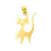 14K Gold Abstract Cat Charm