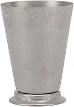 NDNCZDHC Moscow Mule Mugs, 400ml Stainless Steel Cocktail Mixing Drinking Cup Floral Engraving Pattern Moscow Mule Cup for Mint Juleps Cocktails, Silver