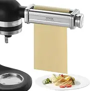 Pasta Attachment for KitchenAid Stand Mixer, Stainless Steel Pasta Sheet Roller Attachment, Pasta Maker Machine Accessory with 8 Adjustable Thickness Knob, KitchenAid Pasta Attachment by VEVOR