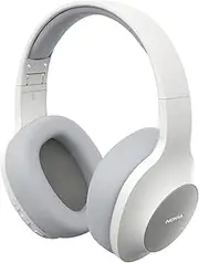 [Nokia] Wireless Headphones Bluetooth 5.0 E1200 Headset, Built-in Microphone, Wireless, 0.1 inches (3.5 mm), AUX Wired Compatible, Up to 40 Hours of Continuous Playback, Foldable (White)