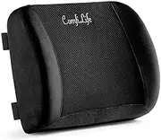 ComfiLife Lumbar Support Back Pillow Office Chair and Car Seat Cushion - Memory Foam with Adjustable Strap and Breathable 3D Mesh (Black)