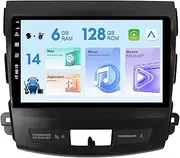 2 Din Car GPS Stereo Navigation Head Unit Android for Mitsubishi Outlander/Peugeot 4007/Citroen C-Crosser (2007-2013) WiFi USB BT Carplay FM Mirror Link- Camera&Microphone-6GB+128GB