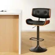 Artiss Bar Stools Gas Lift Leather All Black